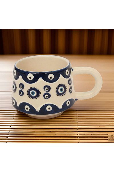 İlbay Çini Takı Dark Blue Evil Eye Mug