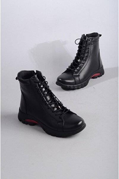 SEÇ KUNDURA حذاء نسائي من الجلد الطبيعي باللون الأسود - SEÇ 685