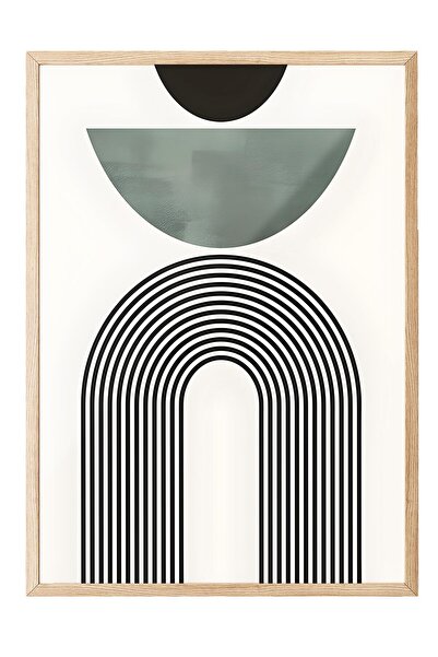 Postifull Εικόνα με ξύλινο πλαίσιο, σετ αφίσας και πλαισίων, Mid Century Gree...