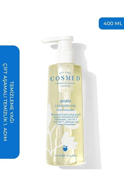COSMED Atopia Cleansing Oil - Cleansing Oil for Face and Body - Oil Based Cleanser 400 ml