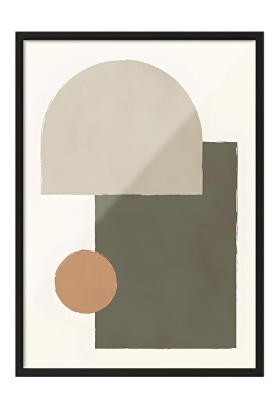 Postifull Tablou cu rama neagra, set de postere si rame, Earthy Geometrics No...