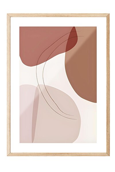 Postifull Ahşap Çerçeveli Tablo, Poster ve Çerçeve Seti, Graphic Shapes and L...