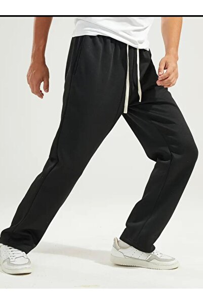 Generic Brand Men's Black Straight Leg Sweatpants