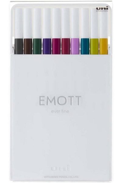 UNİ-BALL Uni-Ball Emott 0.4 mm Fineliner Acrylic Pinpoint Pen Set of 10