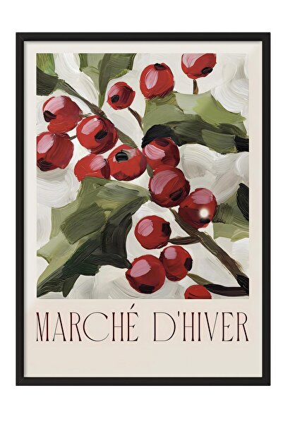 Postifull Siyah Çerçeveli Tablo, Yılbaşı Poster, Yılbaşı Dekoru,Marché D'Hive...