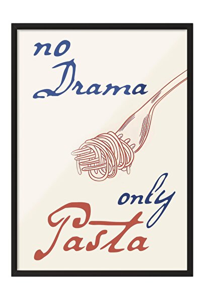 Postifull Tablou cu rama neagră, set de poster și rame, No Drama Only Pasta C...