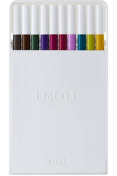UNİ-BALL Uni-Ball Emott 0.4 mm Fineliner Acrylic Pinpoint Pen Set of 10