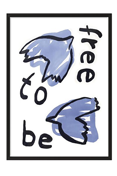 Postifull Tablou cu rama neagra, set de postere si rame, seria Free to Be Com...