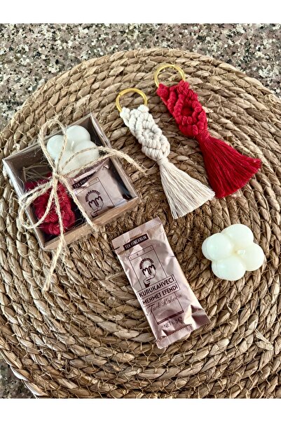 Larmina Decoration 10 Κουτιά δώρου μακραμέ - Μπρελόκ, Καφές και Κερί