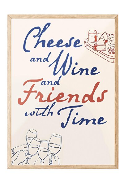 Postifull Εικόνα με ξύλινο πλαίσιο, σετ αφίσας και πλαισίων, σειρά Cheese And...