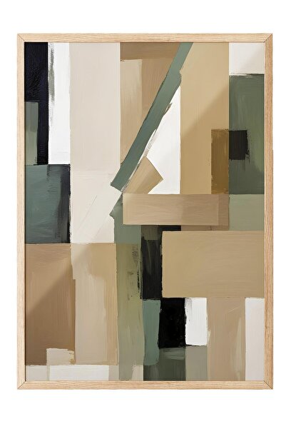 Postifull Tablou cu ramă din lemn, set de postere și rame, Painted Shapes Nr....