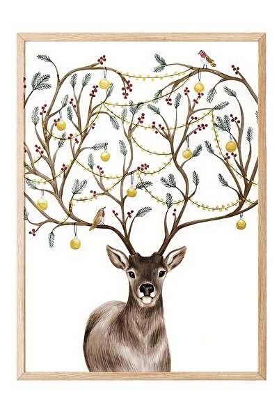 Postifull Εικόνα με ξύλινο πλαίσιο, Πρωτοχρονιάτικη αφίσα, Πρωτοχρονιάτικη δι...