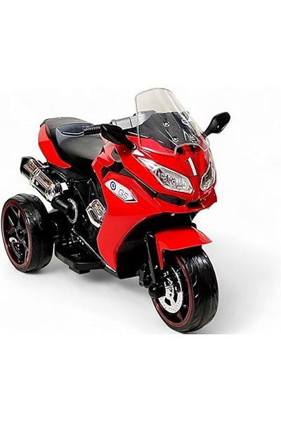 ALBADER Kids Ride On Motorcycle, Children's Electric Motorcycle With Double Rechargeable Toy Cars