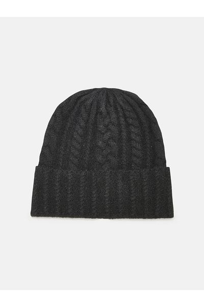 BGW Women's Black Beret Hair Braided Patterned Cashmere Fabric