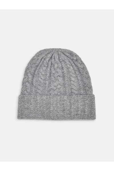 BGW Women's Gray Beret Hair Braided Patterned Cashmere Fabric