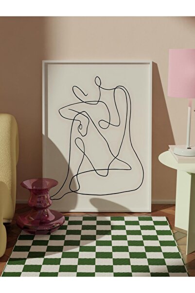 Postifull Tablou cu rama alba, pictura de perete, One Line Art nr. 2 Seria Comfort NR:108654