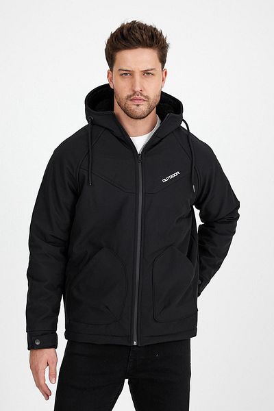 Helen Goods Softshell Outdoor Waterproof and Windproof Winter Men's Coat with Fleece Inside