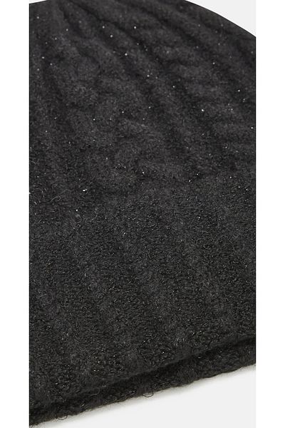 BGW Women's Black Beret Hair Braided Patterned Cashmere Fabric