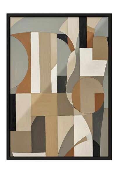 Postifull Tablou cu ramă neagră, set de postere și rame, Painted Shapes No1 C...