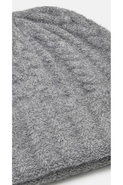 BGW Women's Gray Beret Hair Braided Patterned Cashmere Fabric
