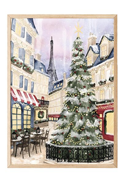 Postifull Ahşap Çerçeveli Tablo, Yılbaşı Poster, Yılbaşı Dekoru,Christmas in ...