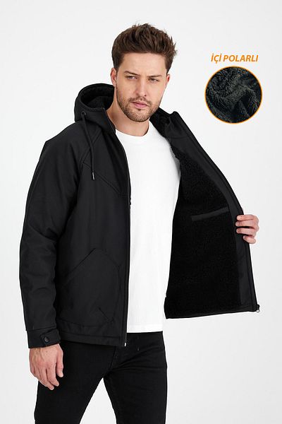 Helen Goods Softshell Outdoor Waterproof and Windproof Winter Men's Coat with Fleece Inside