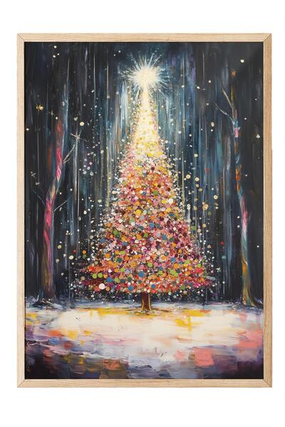 Postifull Wooden Framed Painting, Poster and Frame Set, New Year Comfort Series No:108751