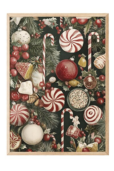 Postifull Wooden Framed Painting, Poster and Frame Set, New Year Comfort Series No:108786