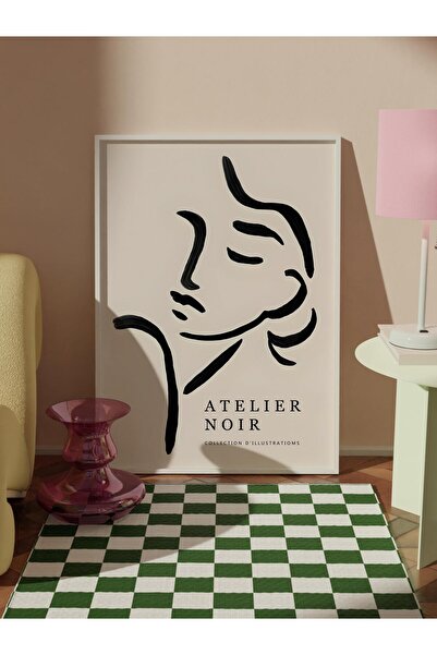 Postifull White Frame Painting, Poster and Frame Set, Looking Back Comfort Series No:108573