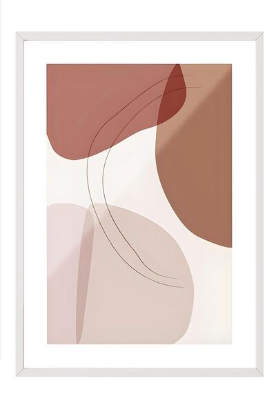 Postifull Tablou cu ramă albă, set de postere și rame, Graphic Shapes and Lin...