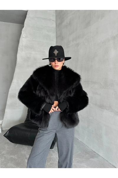 La Querta Kožešina s šálovým límcem s podšívkou