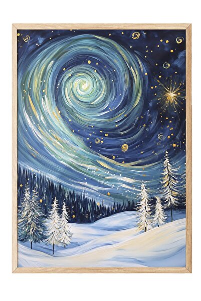 Postifull Wooden Framed Painting, Poster and Frame Set, New Year Comfort Series No:108740