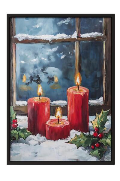 Postifull Black Framed Painting, Poster and Frame Set, New Year Comfort Series No:108750