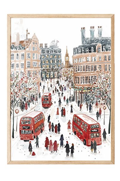 Postifull Wooden Framed Painting, Poster and Frame Set, New Year Comfort Series No:108782