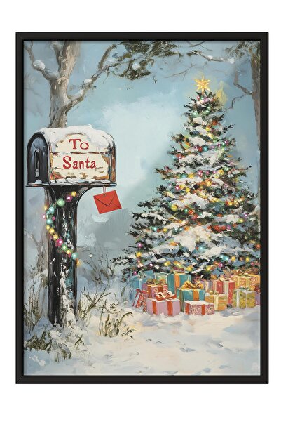 Postifull Black Framed Painting, Poster and Frame Set, New Year Comfort Series No:108746