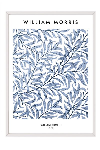 Postifull White Framed Painting, Poster and Frame Set, William Morris - Willow Bough Comfort Series No:10857