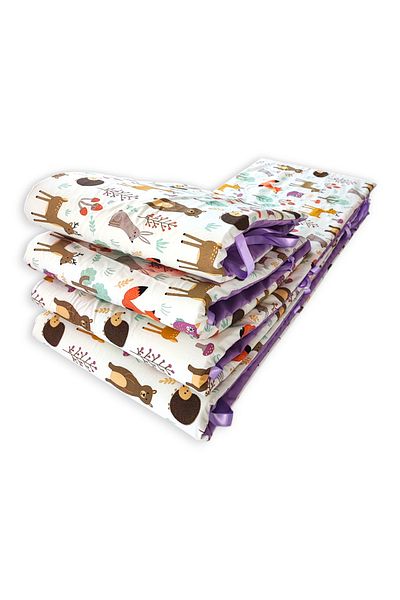 Bebek Özel Nature Lilac 80X130 Crib Side Protection - 4 Pieces for Baby Kids Crib