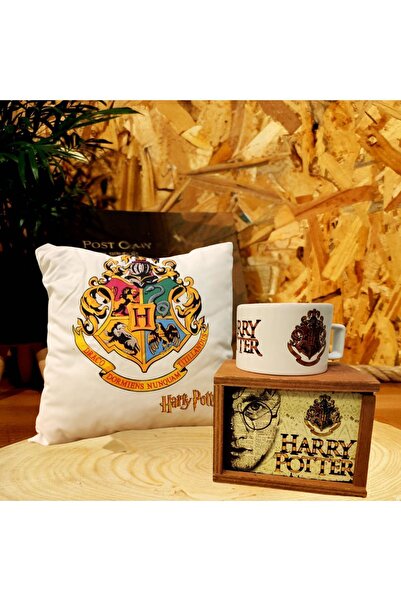 rk tasarım Harry Potter Yastık Ve Kutulu Kupa SETİ