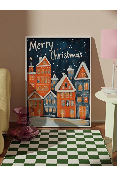 Postifull Pictură cu rama albă, pictură de perete cu design artistic, Seria Comfort de Anul Nou NR:108756