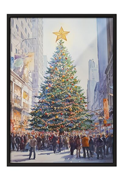 Postifull Black Framed Painting, Poster and Frame Set, New Year Comfort Series No:108736