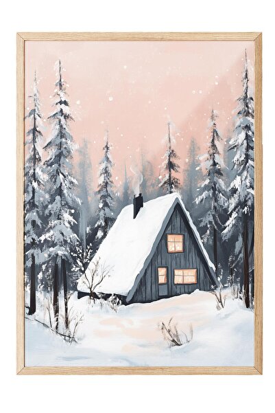 Postifull Wooden Framed Painting, Poster and Frame Set, New Year Comfort Series No:108738