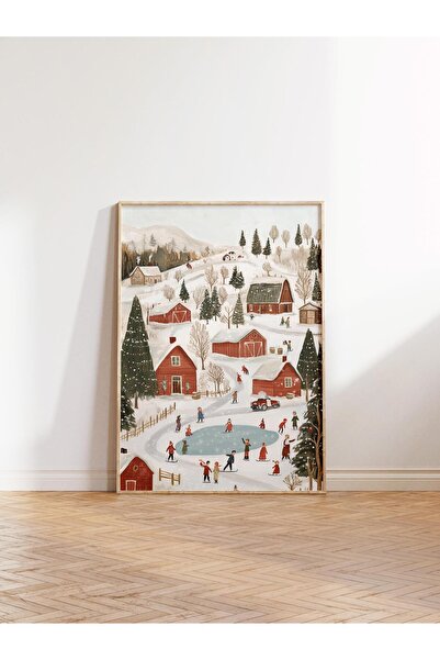 Postifull Wooden Framed Painting, Poster and Frame Set, New Year Comfort Series No:108801