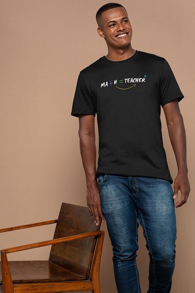 Texclusive Math Teachers Exclusive Black Unisex T-Shirt, Ma+H=Teacher Printed