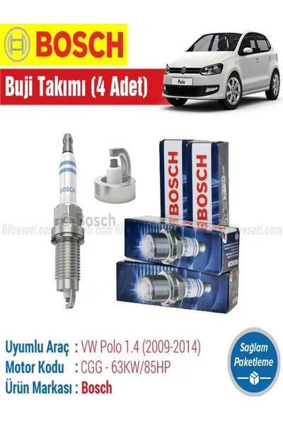 Bosch VW Polo 1.4 Bosch Nikel Buji Takımı 2009 2010 2011 2012 2013 2014 Benzi...