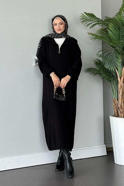 Jose Clothing Enzo Premium Yarn Series Zipper Long Knitwear Dress