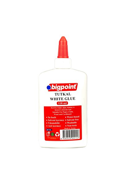 Bigpoint | Beyaz Tutkal, 118 Ml, Su Bazlı, Ince Başlıklı, Slime Ve Çok Yönlü Kullanım