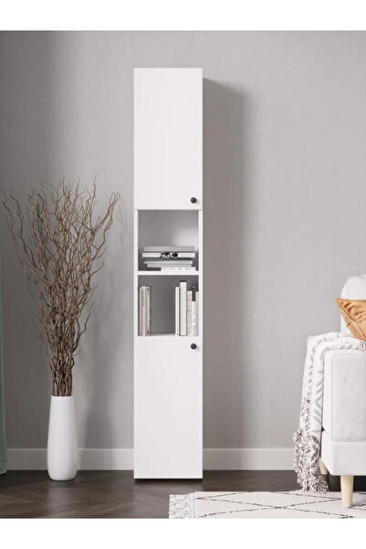 Lavanta Mobilya İmalat POSOF MDF BEYAZ SALON DOLABI - KİTAPLIK - VİTRİN (1. S...