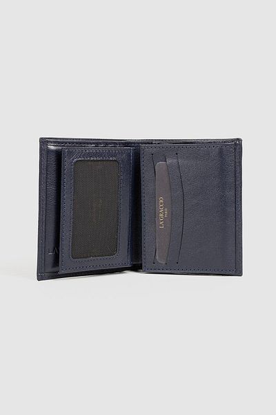 La La'Graccio Paris Ανδρικό πορτοφόλι La'Graccio Paris από γνήσιο δέρμα Navy Blue