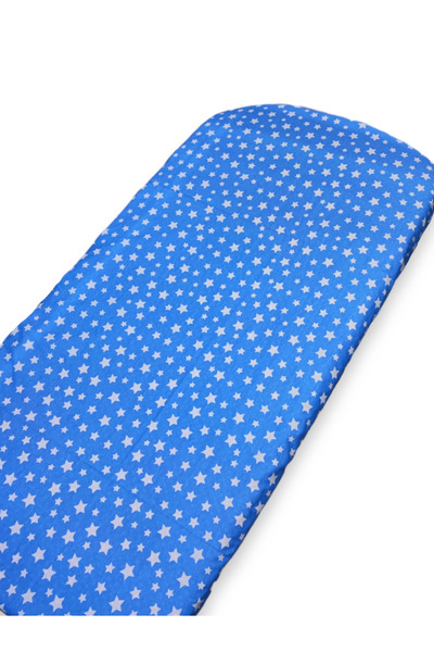 Bebek Özel Pamuklu Bebek Çocuk Lastikli Çarşaf 70x120 Mavi Yıldızlı