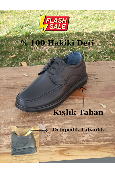 LİCCAS Чоловічі зимові черевики - натуральна шкіра, гумова підошва, автозастібка та шнурівка